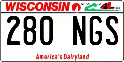 WI license plate 280NGS