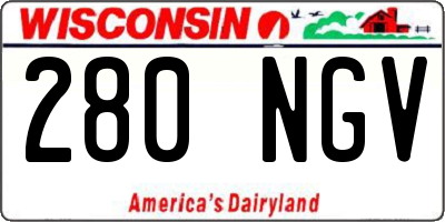 WI license plate 280NGV