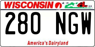 WI license plate 280NGW