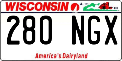 WI license plate 280NGX