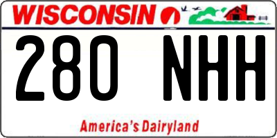 WI license plate 280NHH