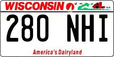 WI license plate 280NHI