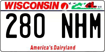 WI license plate 280NHM