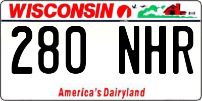 WI license plate 280NHR