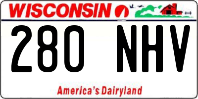 WI license plate 280NHV