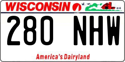 WI license plate 280NHW