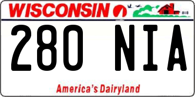 WI license plate 280NIA