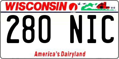 WI license plate 280NIC