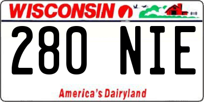 WI license plate 280NIE
