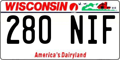 WI license plate 280NIF