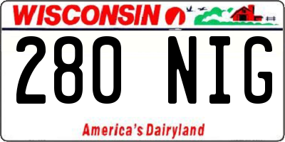 WI license plate 280NIG