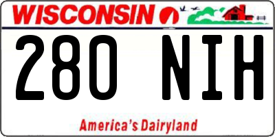 WI license plate 280NIH
