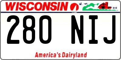 WI license plate 280NIJ
