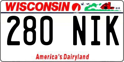 WI license plate 280NIK
