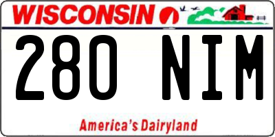 WI license plate 280NIM