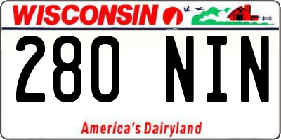 WI license plate 280NIN