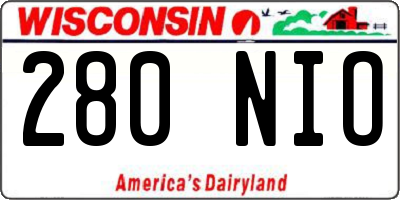 WI license plate 280NIO