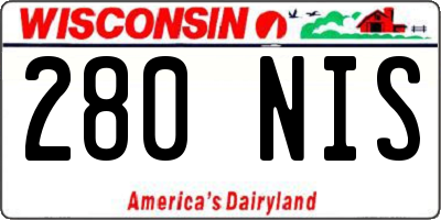 WI license plate 280NIS