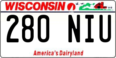 WI license plate 280NIU