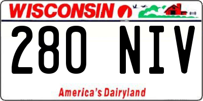 WI license plate 280NIV