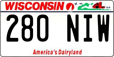 WI license plate 280NIW