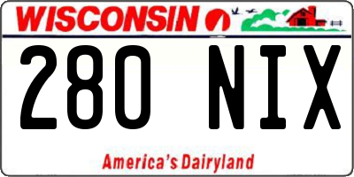 WI license plate 280NIX