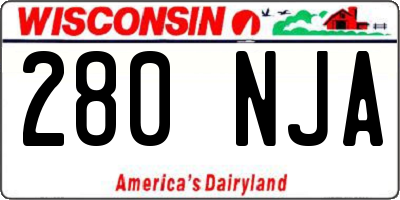 WI license plate 280NJA