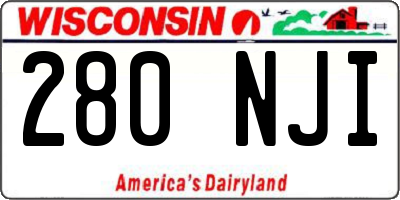 WI license plate 280NJI