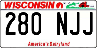 WI license plate 280NJJ