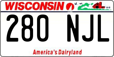 WI license plate 280NJL
