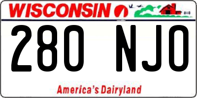 WI license plate 280NJO