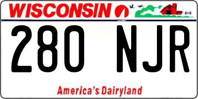 WI license plate 280NJR