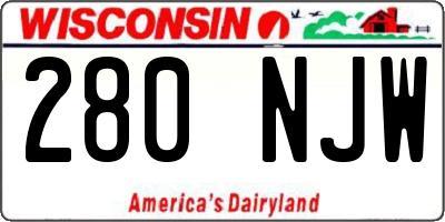 WI license plate 280NJW