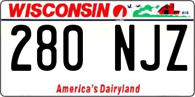 WI license plate 280NJZ