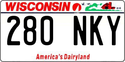WI license plate 280NKY