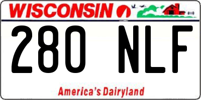 WI license plate 280NLF