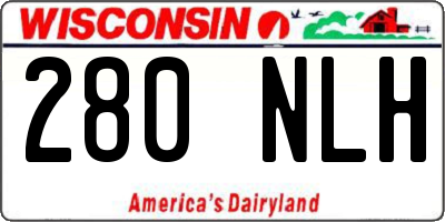 WI license plate 280NLH
