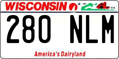 WI license plate 280NLM