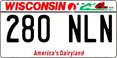 WI license plate 280NLN