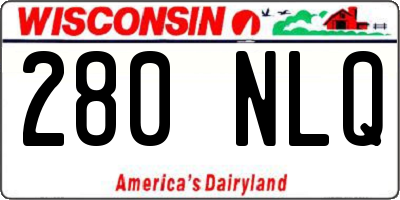 WI license plate 280NLQ