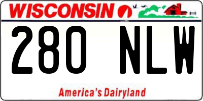WI license plate 280NLW