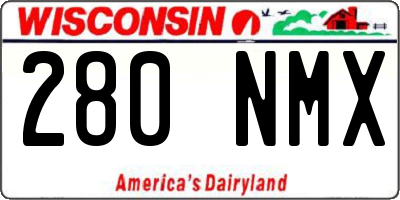 WI license plate 280NMX