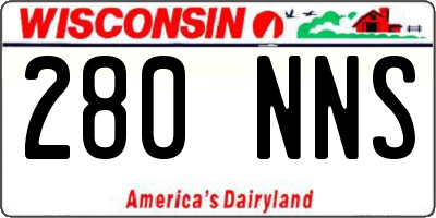 WI license plate 280NNS