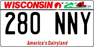 WI license plate 280NNY