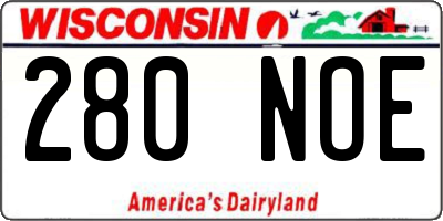 WI license plate 280NOE