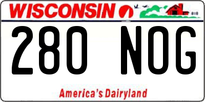 WI license plate 280NOG