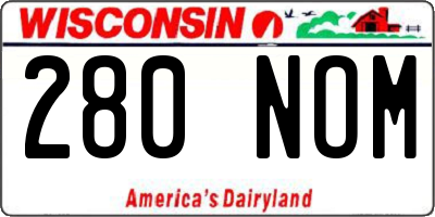 WI license plate 280NOM