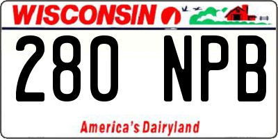 WI license plate 280NPB
