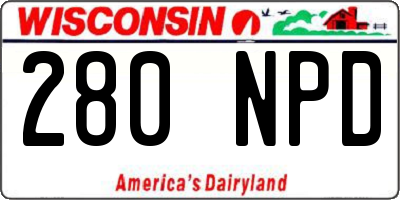 WI license plate 280NPD