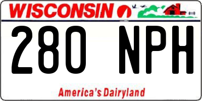 WI license plate 280NPH